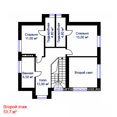 Мансарда проекта дома КА 128-6